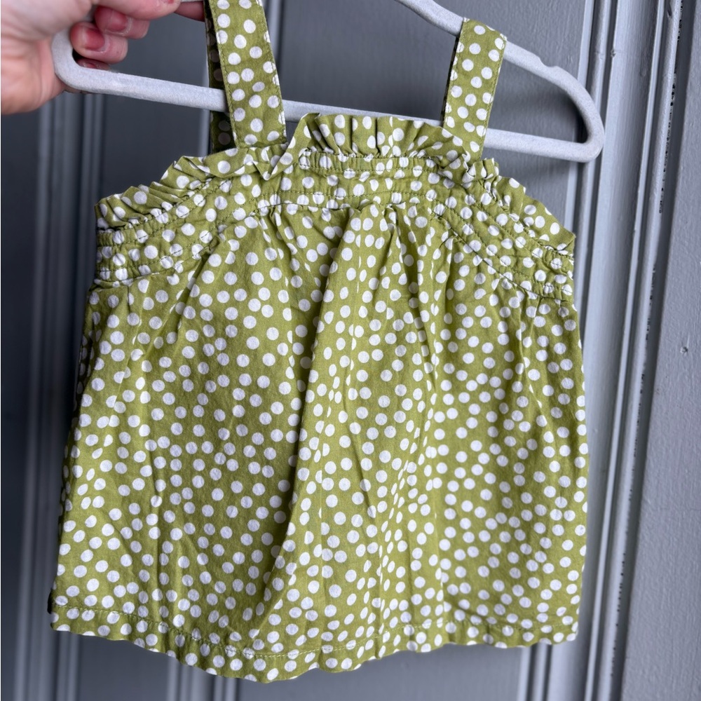 18M Toddler Girls Cherokee Green Polka Dot Tank Top